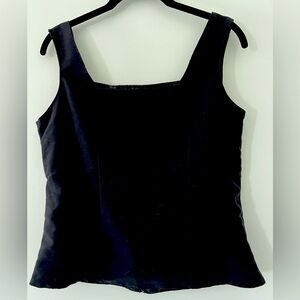 Black Handmade Lined Top with back zipper